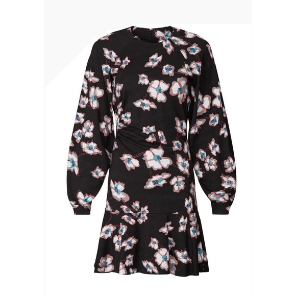 Tanya Taylor Black Floral Noemie Dress Size 2 piling on dress-please look at pic - Picture 6 of 9